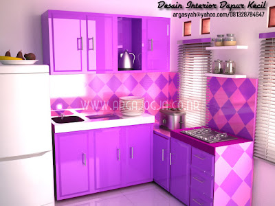 Desain Dapur Pictures on Desain Interior Dapur Kecil Warna Ungu Menawan