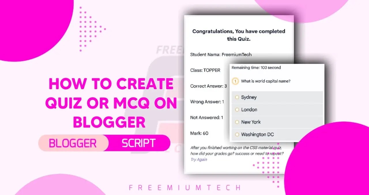 How to make Quiz on Blogger