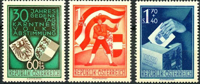 Austrian stamps commemorating 30 years since the Carinthian plebiscite