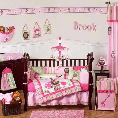 RECAMARA BEBES COLOR MARRÓN Y ROSADO - HABITACIÓN PARA BEBES MUJERES - DORMITORIO PARA NIÑAS vía http://dormitoriobebes.blogspot.com/