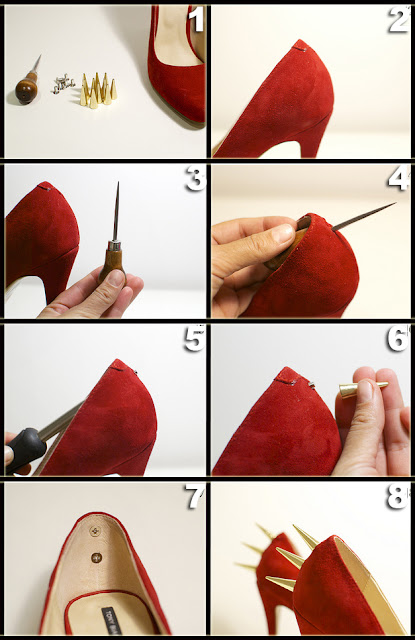 DIY SPIKED HEELS | How To Put The Spikes | Via Mazzini Blog