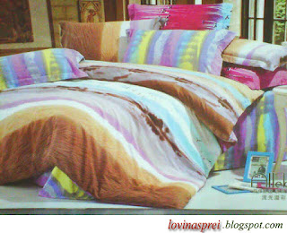 sprei jepang motif salur coklat