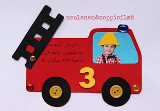 handmade firetruck card