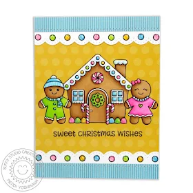 Sunny Studio Stamps: Jolly Gingerbread Hot Pink Sweet Christmas Wishes Card by Mendi Yoshikawa