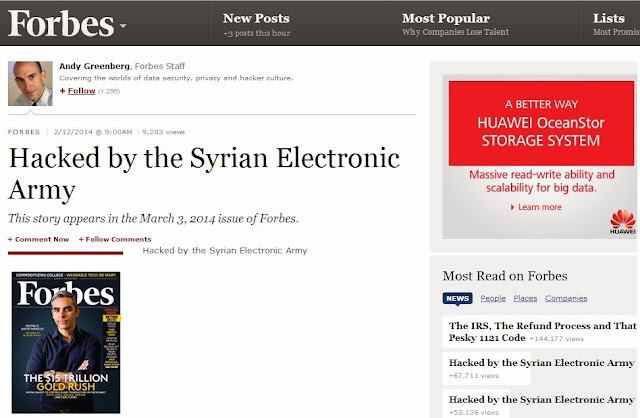 Forbes Hacked Syrian Electronic Army