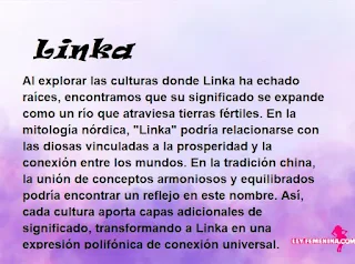 ▷ Significado del nombre Linka