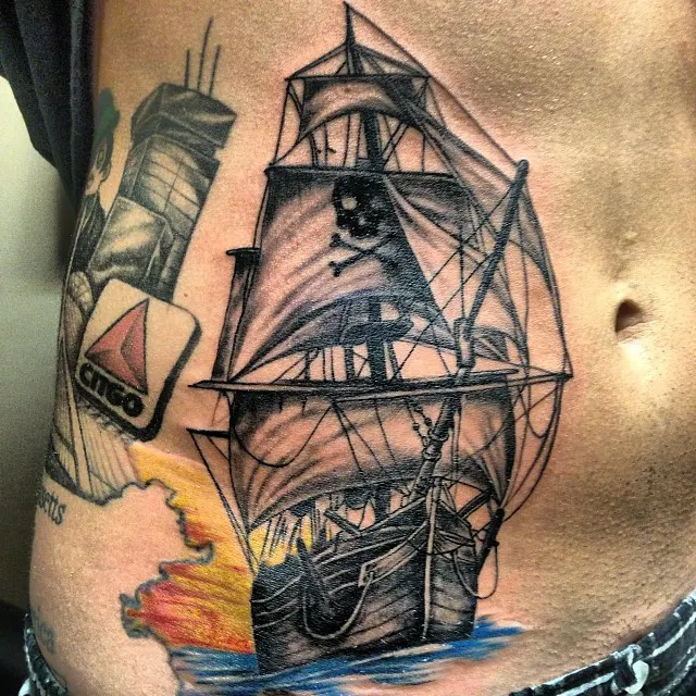 tatuajes de barco pirata