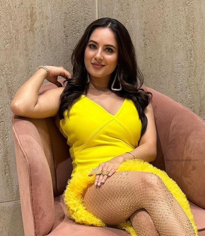 Puja Banerjee's hottest look in a yellow thigh-high slit dress from Bengal's Most Stylish Awards