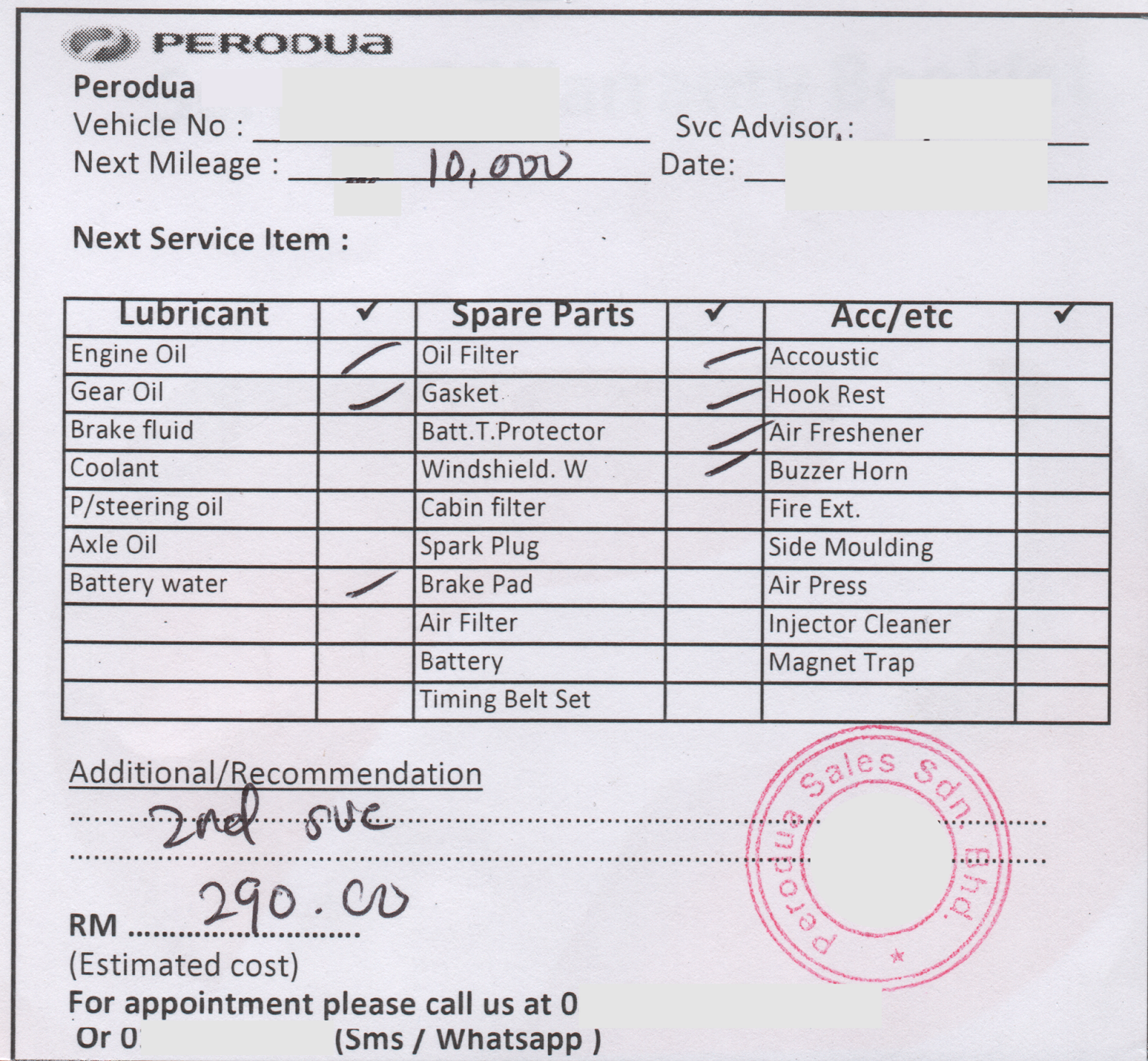 Perodua Bezza: Perodua Bezza first service - free inspection