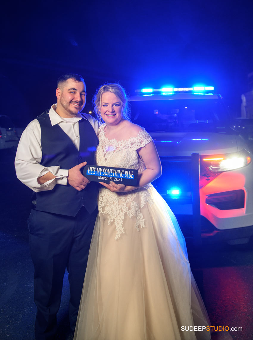 Toledo Police Wedding Fun Blueline Wedding Portrait by SudeepStudio.com Ann Arbor Toledo Wedding Photographer