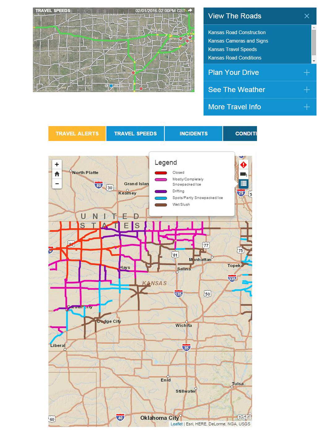 kansas road conditions map Kansas Transportation I 70 Closed At Salina Use Kandrive To