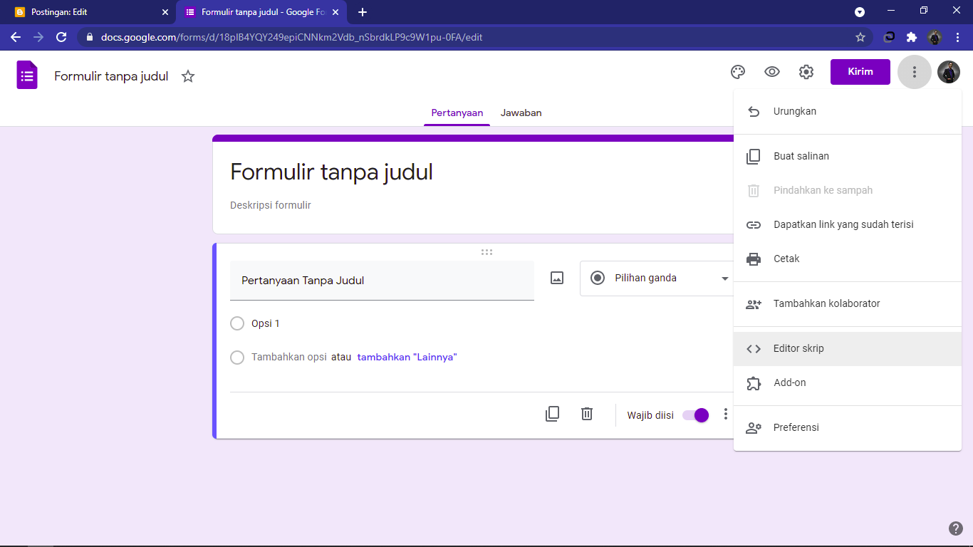 Cara Membuat Baris Baru di Google Form