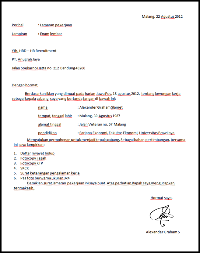 Contoh Surat Lamaran Kerja dan CV on Flipboard by Bonita Benz