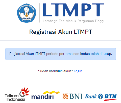 Registrasi akun LTMPT