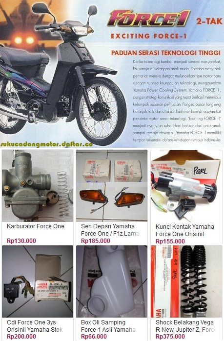 Daftar Harga Suku Cadang Motor 