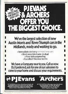 Archers Specialist Cars advert March 1980