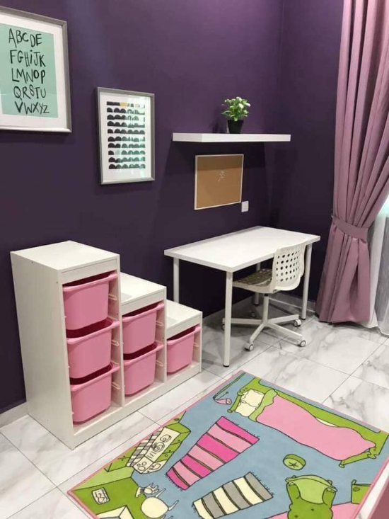 dekorasi kamar anak warna pink pastel