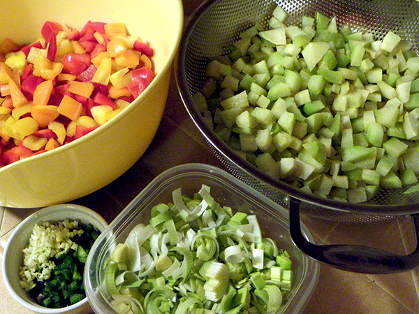 Containers of Prepped ingredients