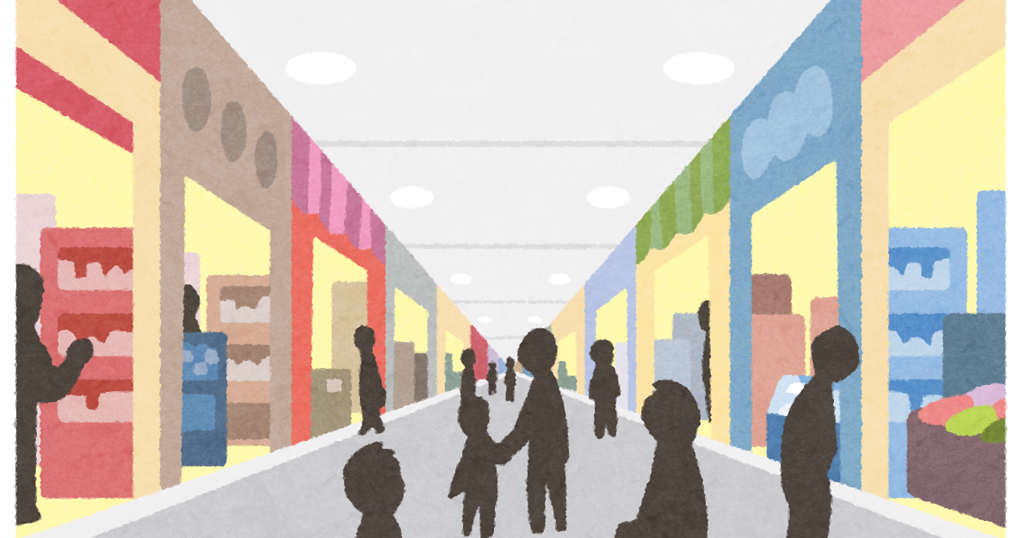 お店が並んだ室内の通路のイラスト かわいいフリー素材集 いらすとや お店が並んだ室内の通路のイラスト かわいいフリー素材集 いらすとや