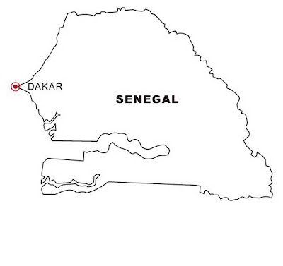 Mapa de Senegal para colorear