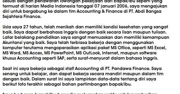 Contoh Surat Lamaran Kerja Untuk Manajer Pemasaran