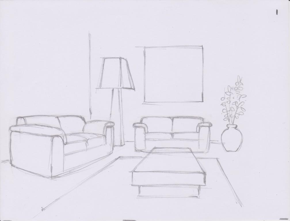 OYEE IHIIIR HOW TO DRAW  A SIMPLE LIVING  ROOM 