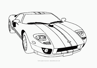  Coloring on Cars Coloring Pages Free Printable Supercar Ford Gt Coloring Page