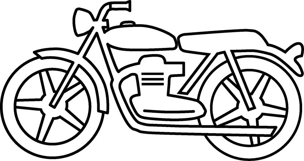 Gambar Mewarnai Sepeda Motor Untuk Anak PAUD dan TK