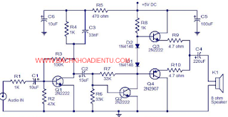 mach khuech dai su dung transistor