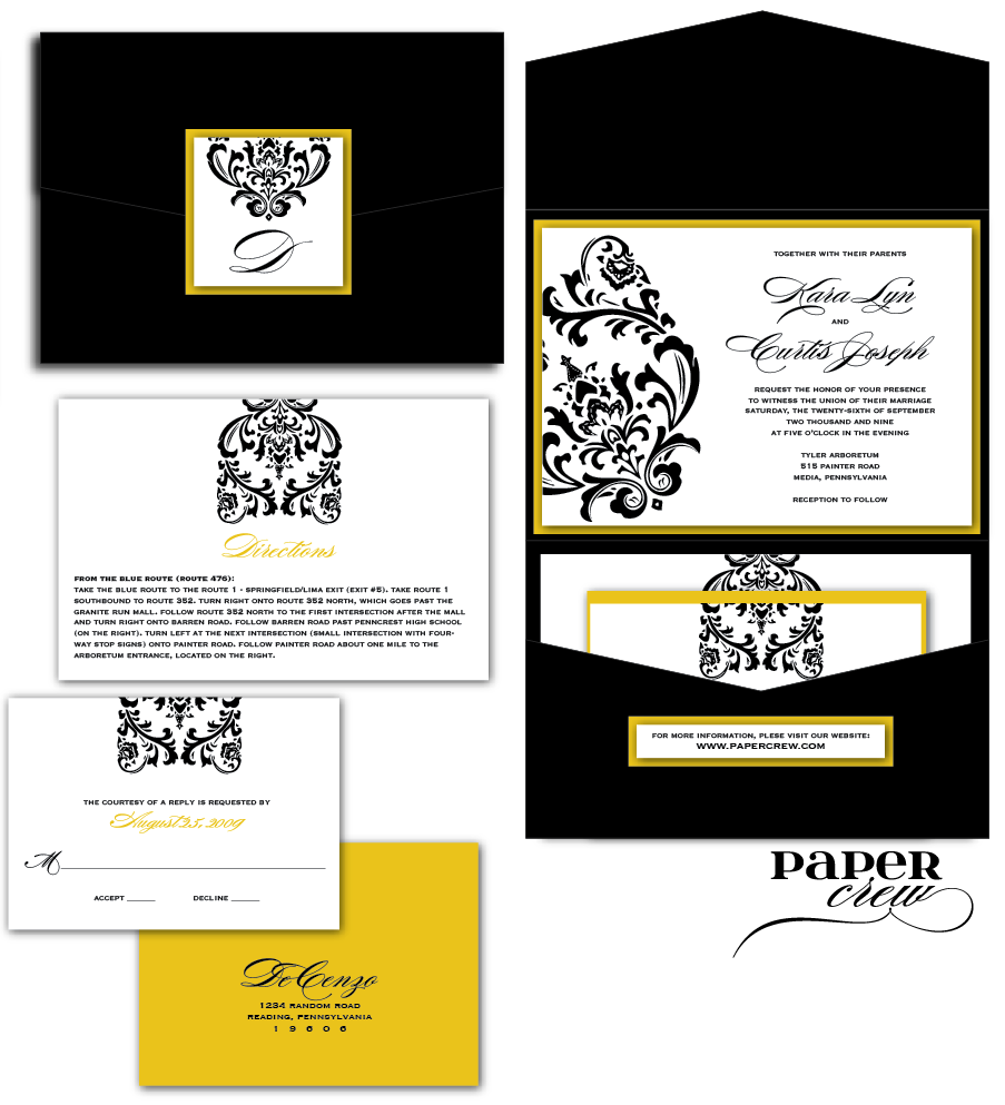 Madison Damask Invitation Set