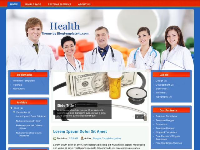 Health Blogger Template