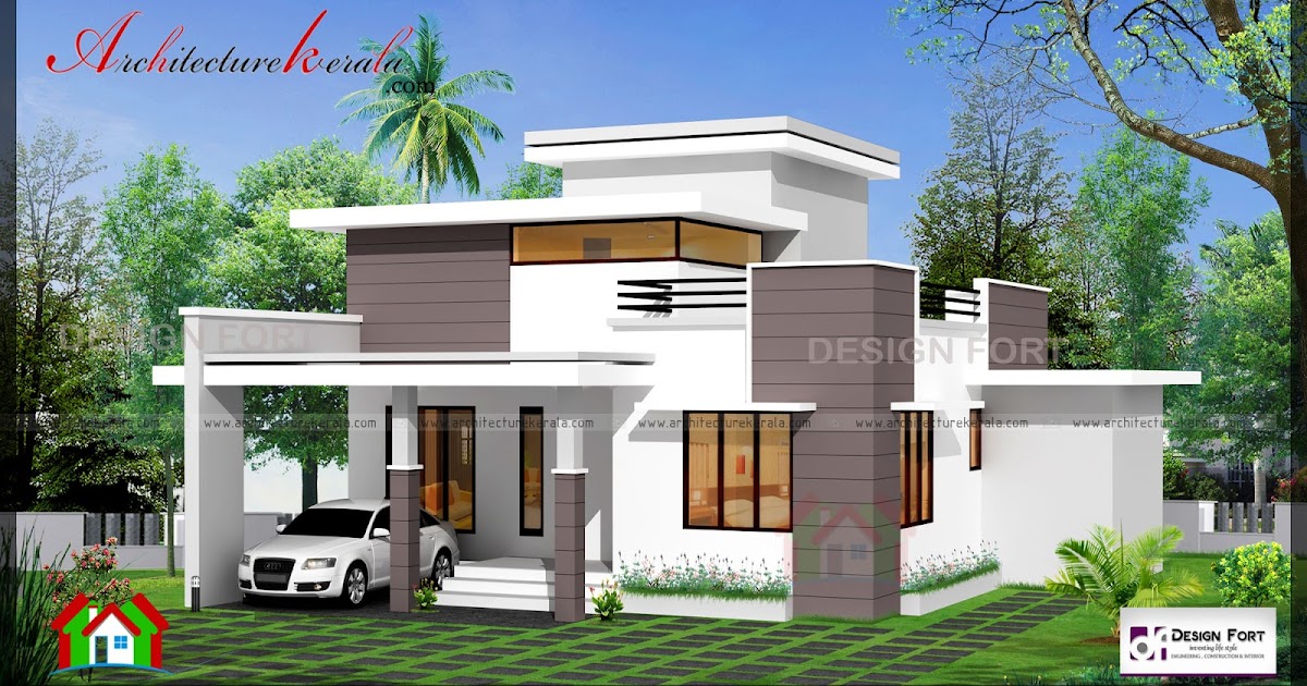 1000 SQUARE  FEET  2 BED HOUSE  PLAN  AND ELEVATION  