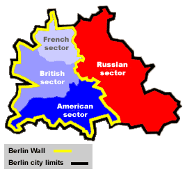 Berlin Wall map with detail 