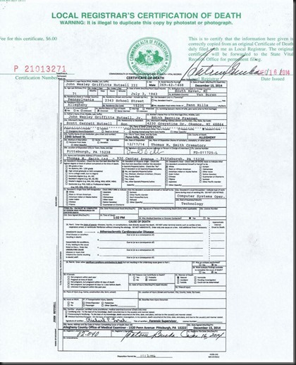 JWH - Death Certificate