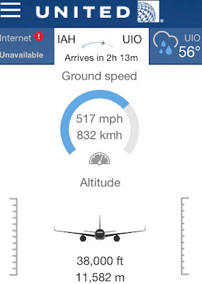 United Airlines app altitude screen