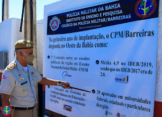 Comandante Geral da Policia Militar da Bahia visita colegio militar em Barreiras e parabeniza os resultados alcançados 