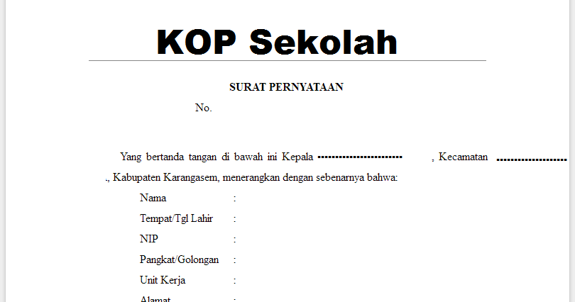 Contoh Surat Pernyataan Kebenaran Pernah Mengajar Format 