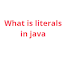 What is literals in java
