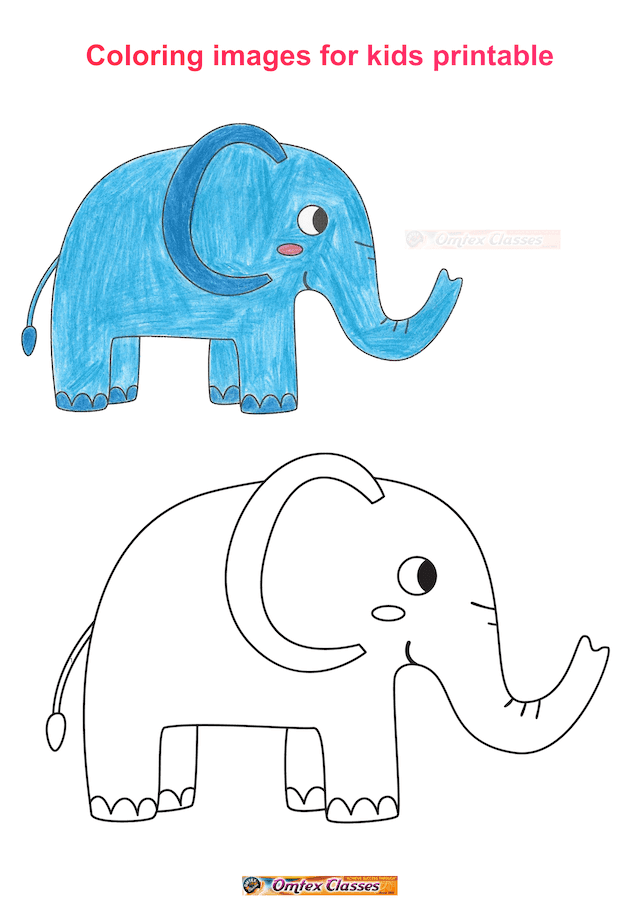 Coloring images for kids printable Elephant
