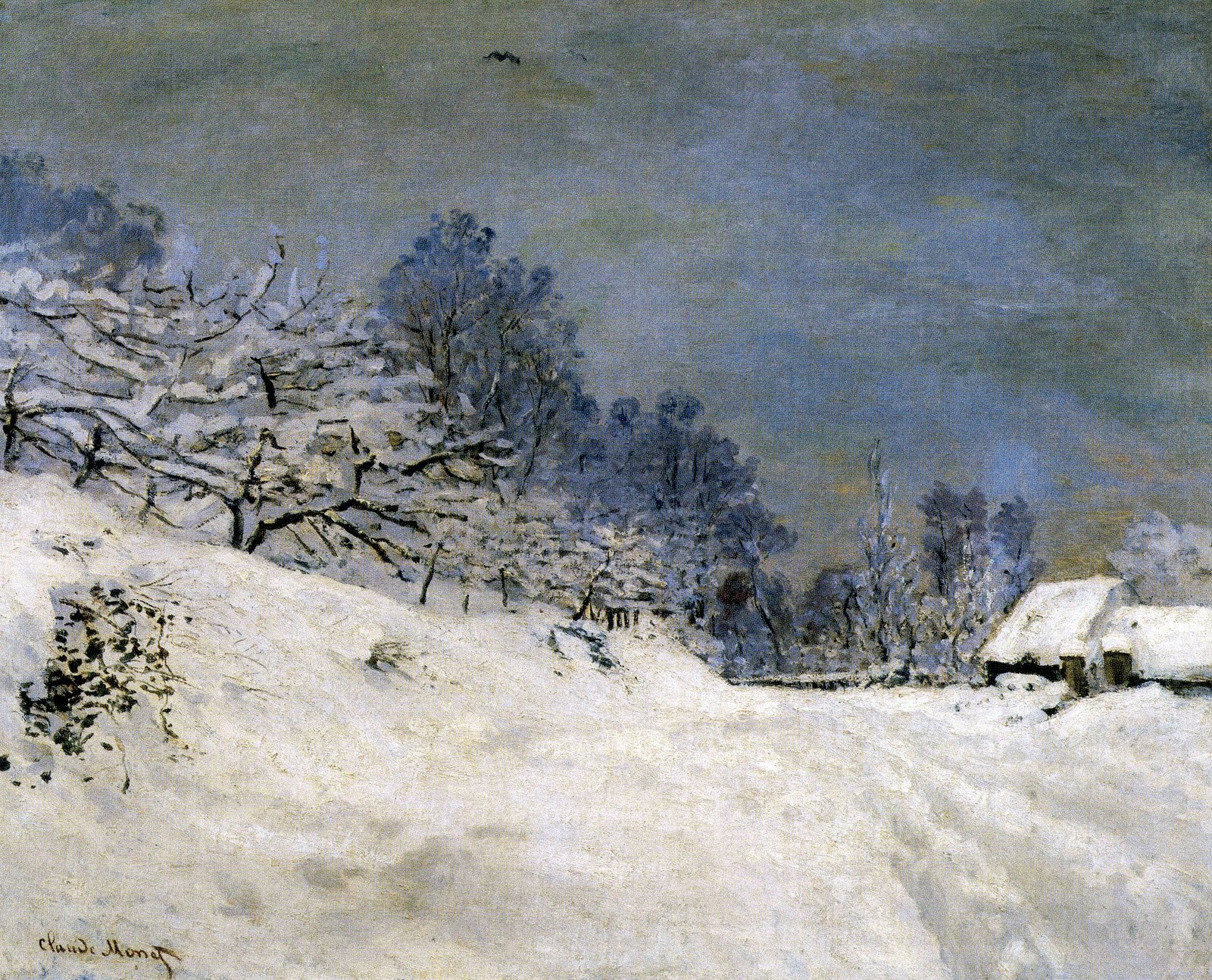 Monet : Environs de Honfleur. Neige (1866-7)