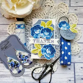 Sunny Studio Stamps: Everything's Rosy Thank You Customer Card by Kelly Lunceford
