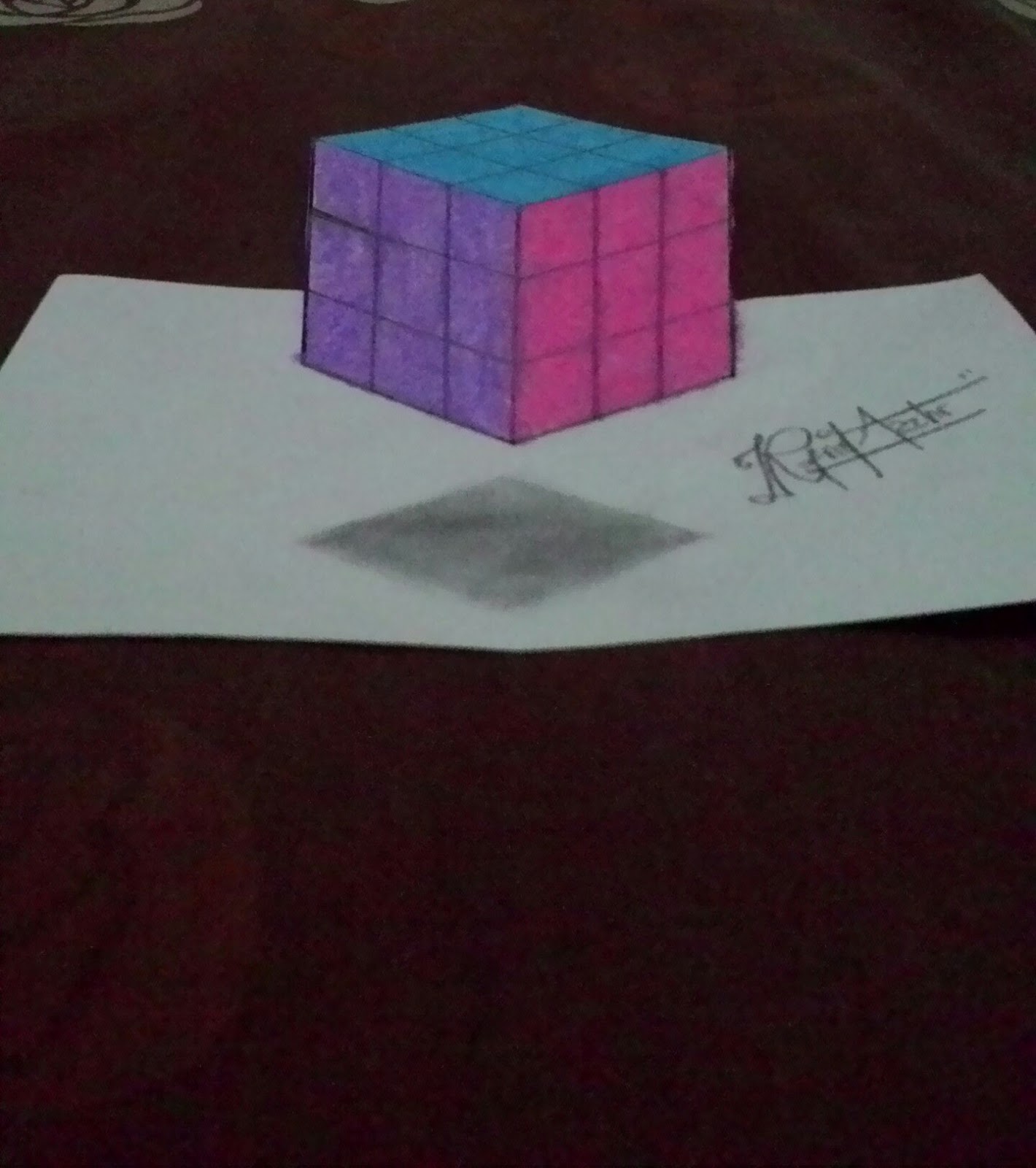 raffaanzzhra Tutorial Menggambar rubik 3D  dengan mudah  