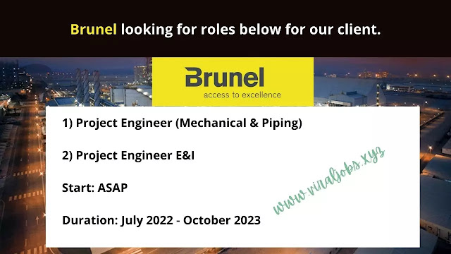 Brunel looking for roles below for our client.