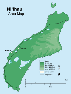 Niihau map from Hawaii