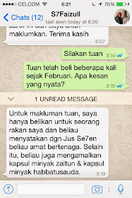 Jus Se7en testimoni pelanggan cara kurangkan se7en