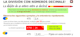  División de nº decimales.