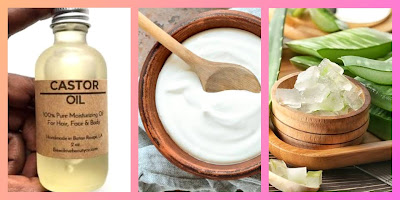 Castor oil & yoghurt & aloe vera