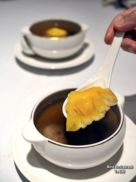 Chinese New Year Set Menu - Wan Chun Ting - Menu - Double Boiled Chicken Soup With Red Mushroom & Shrimp Wonton