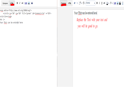 HTML and Compose with SVg markup added - Blogger Dashboard