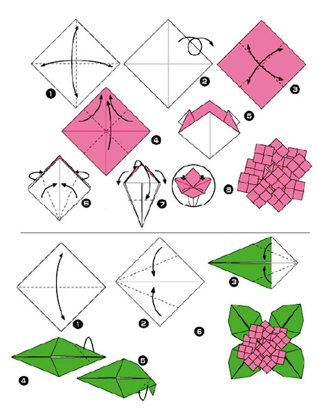 Cara Membuat  Origami  Bunga  dan Daun Welcome to My Blog